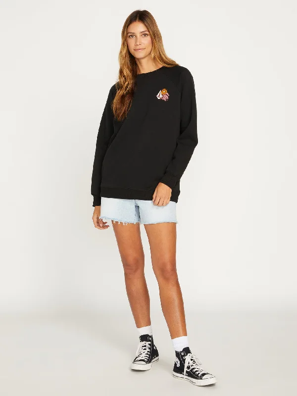 Stone Magic Boyfriend Crew Sweatshirt - Black