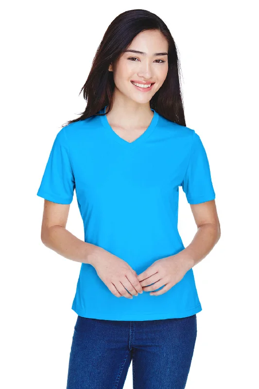 Team 365 Womens Zone Performance Moisture Wicking Short Sleeve V-Neck T-Shirt - Electric Blue