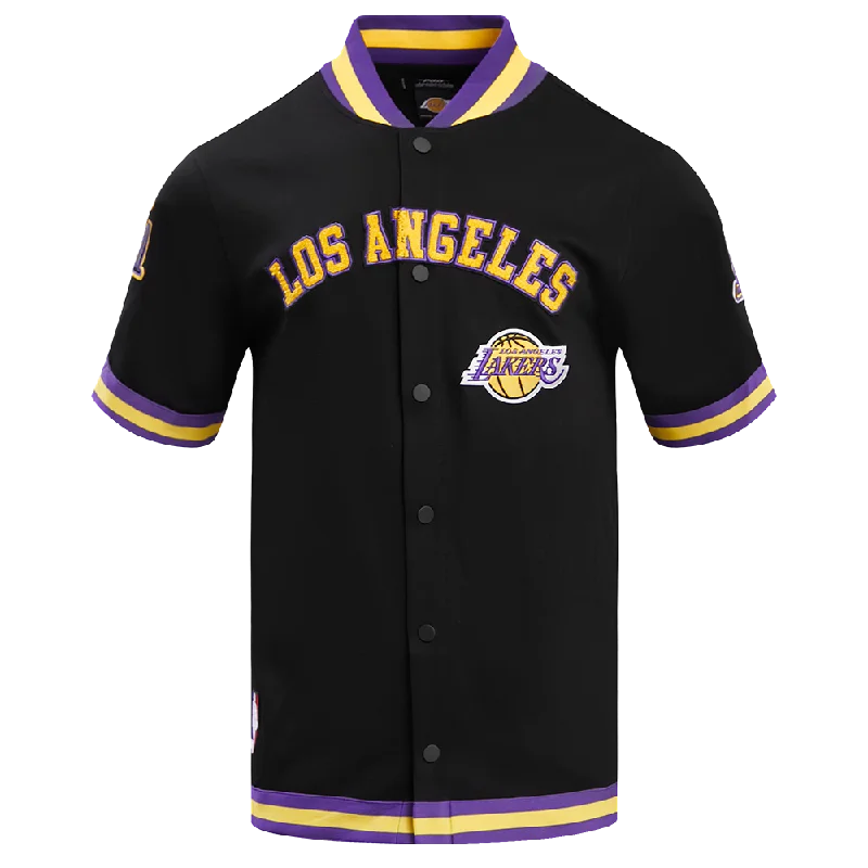 NBA LOS ANGELES LAKERS CLASSIC MEN'S WARM UP JACKET (BLACK/PURPLE)