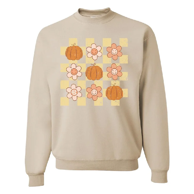 Monogrammed 'Daisy 'Pumpkin' Crewneck Sweatshirt