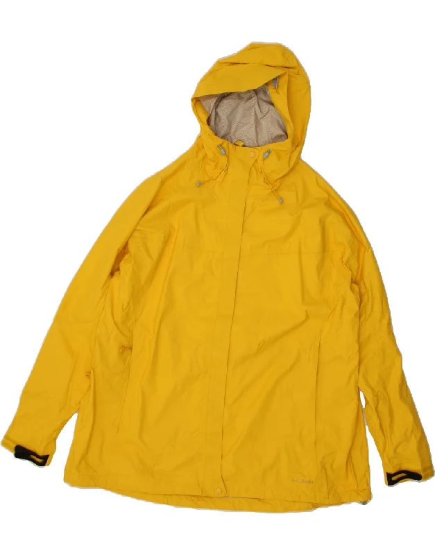 L.L.BEAN Womens Windbreaker Jacket UK 18 XL Yellow Nylon