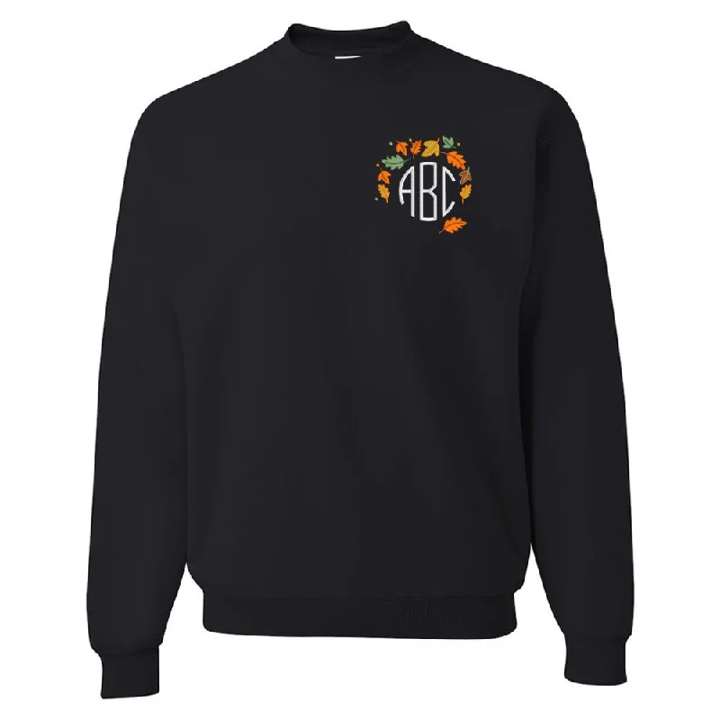 Monogrammed Fall Leaves Crewneck Sweatshirt