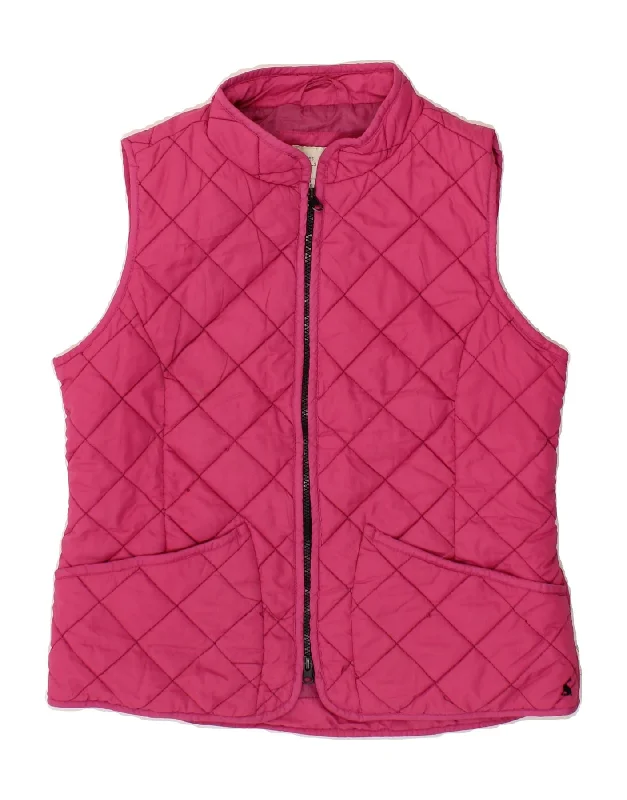 JOULES Womens Quilted Gilet UK 14 Large  Pink Polyester