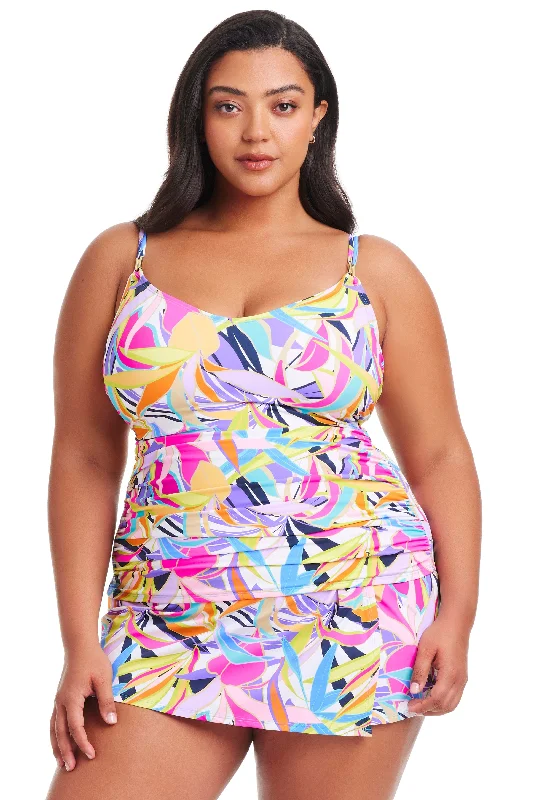 NEW! Plus Size Living Color Scoop Neck Tankini Top